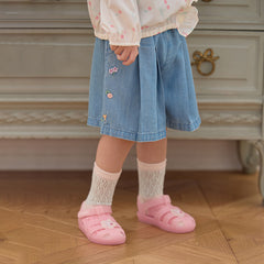 Dave&Bella Toddler Girls Toddler Girls Fashion Denim Blue Wide Casual Jean Shorts