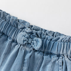 Dave&Bella Toddler Girls Toddler Girls Fashion Denim Blue Wide Casual Jean Shorts