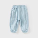 Dave&Bella Toddler Boys Summer Casual Breathable Cotton Loose Drawstring Pants