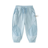 Dave&Bella Toddler Boys Summer Casual Breathable Cotton Loose Drawstring Pants