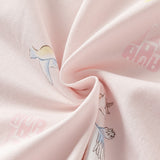 Dave&Bella Kids Girls Summer Sweet Pink Print Round Collar Soft Indoor Pajamas
