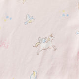 Dave&Bella Kids Girls Summer Sweet Pink Print Round Collar Soft Indoor Pajamas