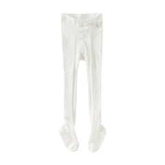 Dave&Bella Toddler Girls White Floral Stretch Footed Tights