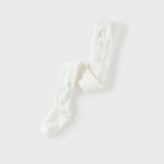 Dave&Bella Toddler Girls Summer White Stretchable Footed Tights Leggings