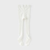 Dave&Bella Toddler Girls White Floral Stretch Footed Tights