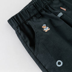 Dave&Bella Toddler Boys Summer Navy Blue Adjustable-waistband Comfortable Shorts