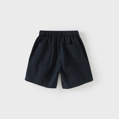 Dave&Bella Toddler Boys Summer Navy Blue Adjustable-waistband Comfortable Shorts