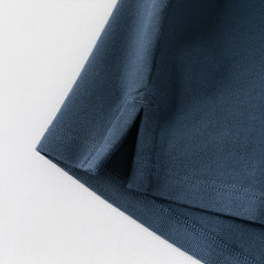 Dave&Bella Toddler Boys Summer Versatile Dark Bule Short Sleeve Formal Polos