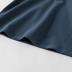 Dave&Bella Toddler Boys Summer Versatile Dark Bule Short Sleeve Formal Polos