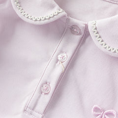 Dave&Bella Girls Summer Cotton  Purple pink Mesh Polo T-shirt Top