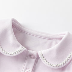 Dave&Bella Girls Summer Cotton  Purple pink Mesh Polo T-shirt Top