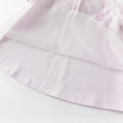 Dave&Bella Girls Summer Cotton  Purple pink Mesh Polo T-shirt Top