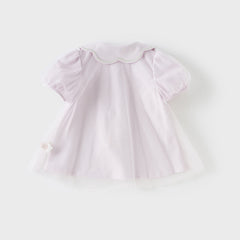 Dave&Bella Girls Summer Cotton  Purple pink Mesh Polo T-shirt Top