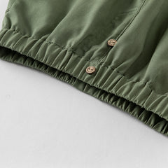 Dave&Bella Toddler Boys Summer Khaki/Army Green Straight-leg Mid-length Shorts