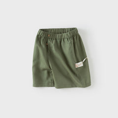 Dave&Bella Toddler Boys Summer Khaki/Army Green Straight-leg Mid-length Shorts