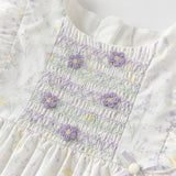 Dave&Bella Girls Summer Purple Floral Print Cotton Dress