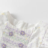 Dave&Bella Girls Summer Purple Floral Print Cotton Dress
