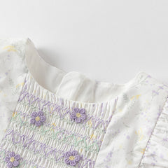 Dave&Bella Girls Summer Purple Floral Print Cotton Dress