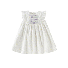 Dave&Bella Girls Summer Purple Floral Print Cotton Dress