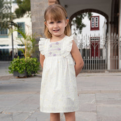 Dave&Bella Girls Summer Purple Floral Print Cotton Dress