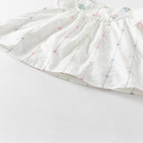 Dave&Bella Toddler Girls Summer Cute Classic White Cotton T-shirt Short Pant Sets