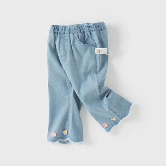 Dave&Bella Girls Summer Nine-Minute Flared Trousers Pants