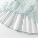 Dave&Bella Girls Summer Bow Tie Green Cotton Dress