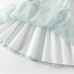 Dave&Bella Girls Summer Bow Tie Green Cotton Dress