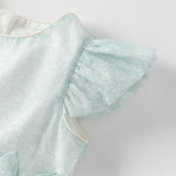 Dave&Bella Girls Summer Bow Tie Green Cotton Dress