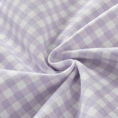 Dave&Bella Girls Summer Cotton Purple Plaid Polo Cute College Dress