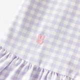 Dave&Bella Girls Summer Cotton Purple Plaid Polo Cute College Dress