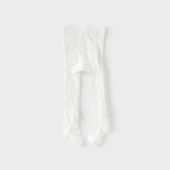 Dave&Bella Toddler Girls Summer Elegant White Stretchable Footed Tights Leggings