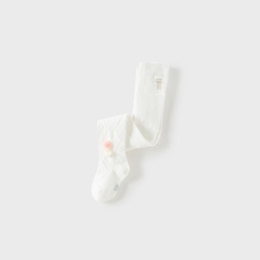 Dave&Bella Toddler Girls Summer Elegant White Stretchable Footed Tights Leggings
