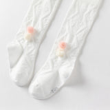 Dave&Bella Toddler Girls Summer Elegant White Stretchable Footed Tights