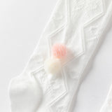 Dave&Bella Toddler Girls Summer Elegant White Stretchable Footed Tights