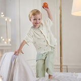 Dave&Bella Toddler Boys/Girls Grey Green/Orange Pink Indoor Comfortable Print Pajamas