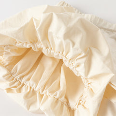 Dave&Bella Summer Kids Girls Cute Green/Apricot Breathable Cotton Paperbag Waist Shorts