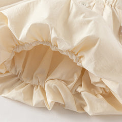 Dave&Bella Summer Kids Girls Cute Green/Apricot Breathable Cotton Paperbag Waist Shorts