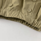 Dave&Bella Summer Kids Girls Cute Green/Apricot Breathable Cotton Waist Shorts