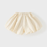 Dave&Bella Summer Kids Girls Cute Green/Apricot Breathable Cotton Waist Shorts