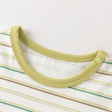 Dave&Bella Toddler Boys Summer Casual Yellow Striped Comfortable Outfit Sets