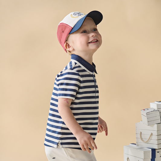 Dave&Bella Toddler Boys Casual White Breathable Baseball Caps