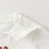Dave&Bella Summer Toddler Boys Yellow White Striped Cute Crab Print Cotton Soft T-Shirt