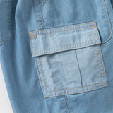 Dave&Bella Summer Toddler Boys Fashion Denim Blue Straight-leg Comfortable Jean Shorts