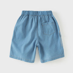 Dave&Bella Summer Toddler Boys Fashion Denim Blue Straight-leg Comfortable Jean Shorts