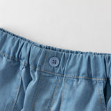 Dave&Bella Summer Toddler Boys Fashion Denim Blue Straight-leg Comfortable Jean Shorts