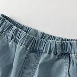 Dave&Bella Toddler Girls Summer Stylish Denim Blue Straight-leg Wide Lightweight Jeans