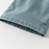 Dave&Bella Toddler Girls Summer Stylish Denim Blue Straight-leg Wide Lightweight Jeans