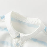 Dave&Bella Toddler Boys Summer Elegant Blue College-style Comfortable Shirts