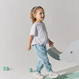 Dave&Bella Toddler Girls Summer Purple Striped Design Print Soft Stretchable T-shirts